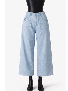 Pharaoh Light Blue Denim 100% Japanese cotton wide leg Jeans size 3